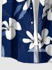 Flowers Leaf Print Buttons Pocket Hawaii Shirt For Men -  