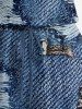 Leopard Fraying Style 3D Print Cinched Hawaii Romper -  