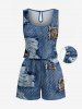 Matching Hawaii Shirt and Romper  Beach Outfit Leopard Fraying Style 3D Print for Couples -  