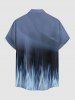 Fire Flame Ombre Print Buttons Pocket Hawaii Shirt For Men -  