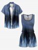 Fire Flame Ombre Print Cinched Hawaii Romper -  