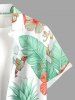 Chemise hawaïenne pour homme à poche boutonnée, imprimé tropical de feuilles, fleurs d'hibiscus et ananas - Vert Menthe 4XL