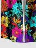 Hibiscus Flower Tropical Leaf Print  Matching Hawaii Beach Outfit For Couples -  