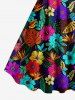 Hibiscus Flower Tropical Leaf Print  Matching Hawaii Beach Outfit For Couples -  