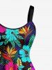 Hibiscus Flower Tropical Leaf Print  Matching Hawaii Beach Outfit For Couples -  