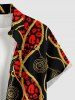 African Printed Matching Couple Outfit Spiral Leopard Rope Hawaiian Set - Rouge 