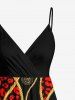 African Printed Matching Couple Outfit Spiral Leopard Rope Hawaiian Set - Rouge 