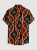 African Printed Matching Couple Outfit Spiral Leopard Rope Hawaiian Set - Rouge 