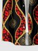 African Printed Matching Couple Outfit Spiral Leopard Rope Hawaiian Set - Rouge 