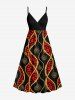African Printed Matching Couple Outfit Spiral Leopard Rope Hawaiian Set - Rouge 