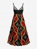 African Printed Matching Couple Outfit Spiral Leopard Rope Hawaiian Set - Rouge 