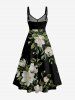 Flower Leaf Print Twist Hawaii Tank Dress -  