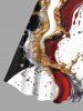Abstract Splash-Ink Print Hawaii A Line Dress - Blanc M