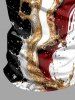 Abstract Splash-Ink Print Hawaii Zipper Polo Shirt For Men - Blanc XL