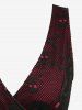 Skulls Fishnet Grommets Buckle Surplice High Low Tank Dress With A Belt -  