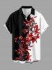Flower Colorblock Print Matching Hawaii Beach Outfit For Couples - Rouge 
