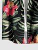 Chemise hawaïenne pour homme à imprimé fleurs et feuilles tropicales, avec poche à bouton - Vert clair 4XL