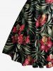 Robe débardeur Hawaii à imprimé fleurs et feuilles tropicales, bretelles croisées et nœud - Vert clair M