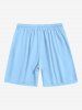 Solid Color Drawstring Hawaii Beach Shorts For Men -  