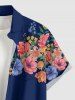 Flowers Leaf Print Buttons Pocket Hawaii Shirt For Men -  