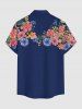 Flowers Leaf Print Buttons Pocket Hawaii Shirt For Men -  