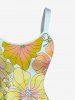 Flower Leaf Print Hawaii Tank Dress -  