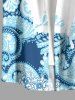 Paisley Flowers Print Buttons Pocket Hawaii Shirt For Men -  