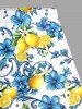 Lemon Flowers Print Split Hawaii Skirt -  