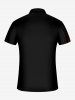Ombre Colorblock Curve Print Zipper Hawaii Polo Shirt For Men -  