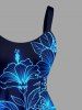 Hibiscus Flower Leaf Print Hawaii A Line Dress -  