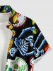Funny Skulls Skeleton Flower Print Matching Hawaii Beach Outfit For Couples -  