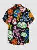 Funny Skulls Skeleton Flower Print Matching Hawaii Beach Outfit For Couples -  