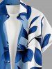 Leaf Branch Ombre Print Hawaii Button Pocket Shirt For Men -  