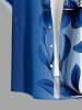 Leaf Branch Ombre Print Hawaii Button Pocket Shirt For Men -  