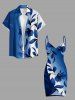 Leaf Branch Ombre Print Hawaii Convertible Beach Cover Up -  