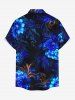 Flowers Glitter 3D Print Buttons Pocket Hawaii Shirt For Men -  