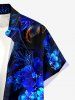Flowers Glitter 3D Print Buttons Pocket Hawaii Shirt For Men -  