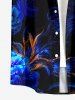 Flowers Glitter 3D Print Buttons Pocket Hawaii Shirt For Men -  