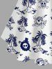 Coconut Tree Skulls Print Lace Up Grommets Hawaii Tank Dress -  