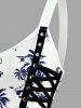 Coconut Tree Skulls Print Lace Up Grommets Hawaii Tank Dress -  