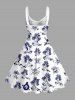 Coconut Tree Skulls Print Lace Up Grommets Hawaii Tank Dress -  