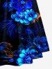 Flowers Glitter 3D Print Twist Hawaii Tank Dress -  