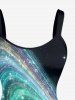 Galaxy Glitter 3D Print Hawaii Tank Dress - Noir S