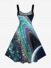 Galaxy Glitter 3D Print Hawaii Tank Dress - Noir S