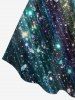 Galaxy Glitter 3D Print Hawaii Tank Dress - Noir S