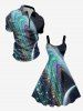 Galaxy Glitter 3D Print Hawaii Tank Dress - Noir S