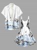 Coconut Tree Sea Bird Print Hawaii Lace Up A Line Dress -  