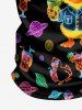 Coconut Tree Duck Juice Planet Print Hawaii Zipper Polo Shirt For Men - Noir XL