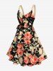 Skulls Flowers Print Lace Up Grommets Hawaii Tank Dress - Rouge 4X