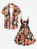 Skulls Flowers Print Lace Up Grommets Hawaii Tank Dress - Rouge 4X